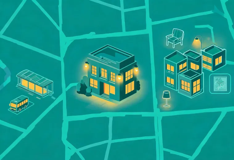 Illustrated map to the Osram lighting studio