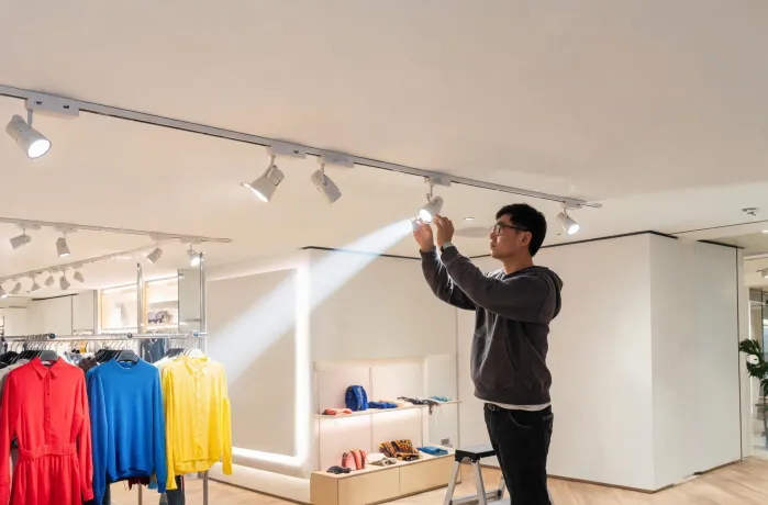 Retail spotlight aiming session